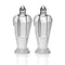 Handcrafted Optical Crystal And Silver Pair Of Salt And Pepper Shakers