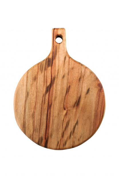 12" Natural Wood Anti Bacterial Round Pizza Paddle Board