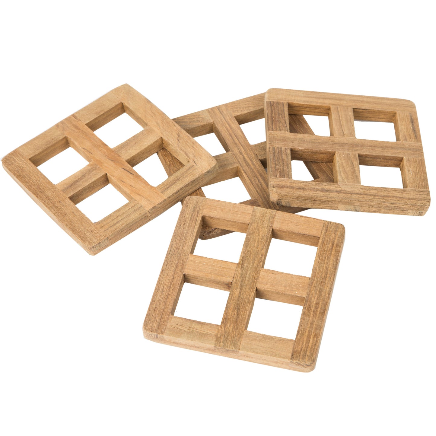 set of four 3.00 " Square Wood Coaster