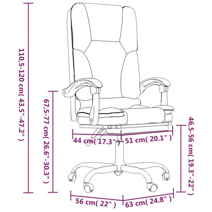 vidaXL Massage Chair Desk Office Chair with Adjustable Footrest Faux Leather-1