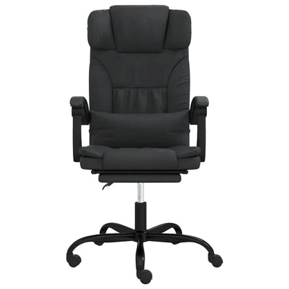 vidaXL Reclining Office Chair Black Faux Leather-2