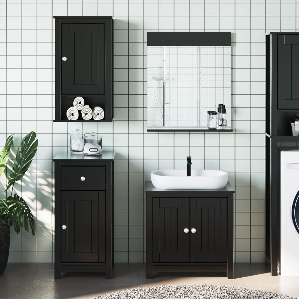 vidaXL Bathroom Furniture Set Storage Sink Cabinet Mirror BERG Solid Wood Pine-0