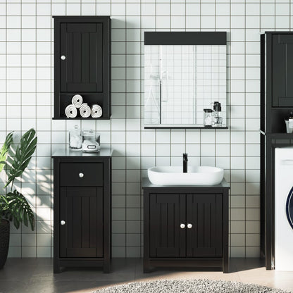 vidaXL Bathroom Furniture Set Storage Sink Cabinet Mirror BERG Solid Wood Pine-9