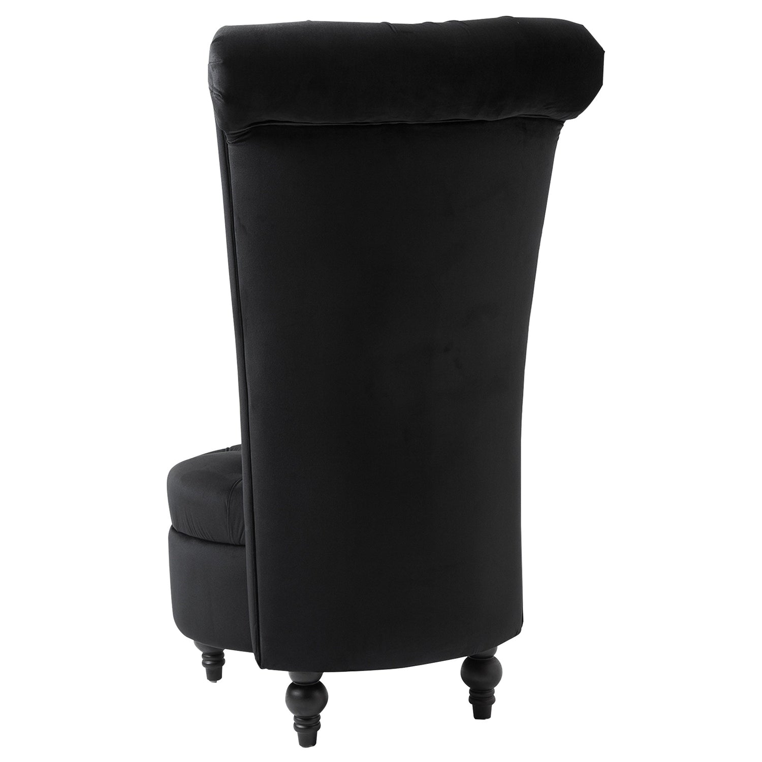 Black Tufted High Back Plush Velvet Upholstered Accent Low Profile Chair-2