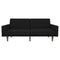 Black Mid-Century Modern Linen Upholstered Sofa Bed with Classic Wood Legs-0