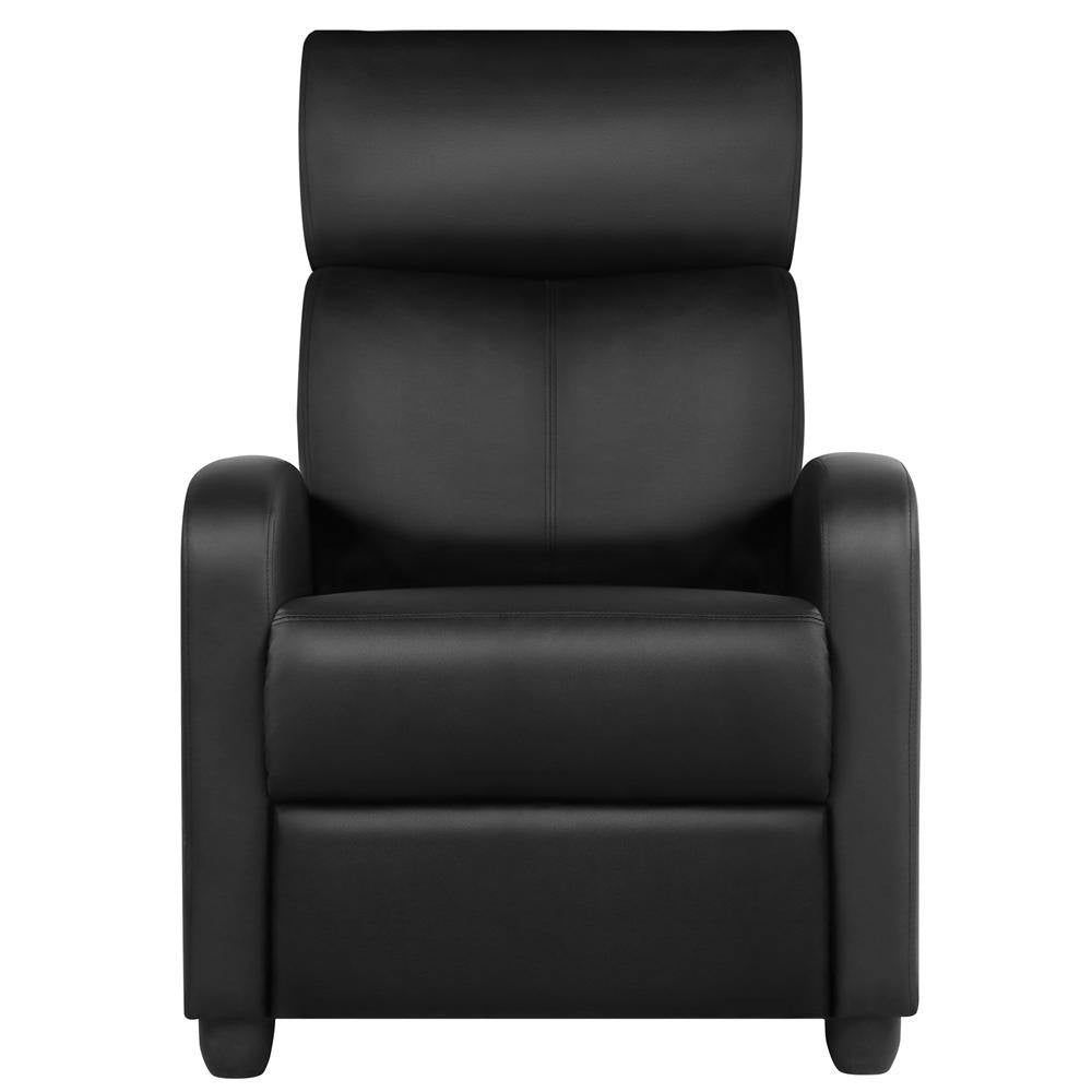 Black High-Density Faux Leather Push Back Recliner Chair-1