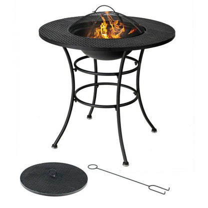 4 in 1 Fire Pit, Grill Cooking BBQ Grate, Ice Bucket, Dining Table-0