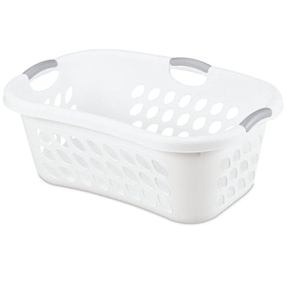 Set of 6 White Laundry Baskets w/ Carry Handles-1