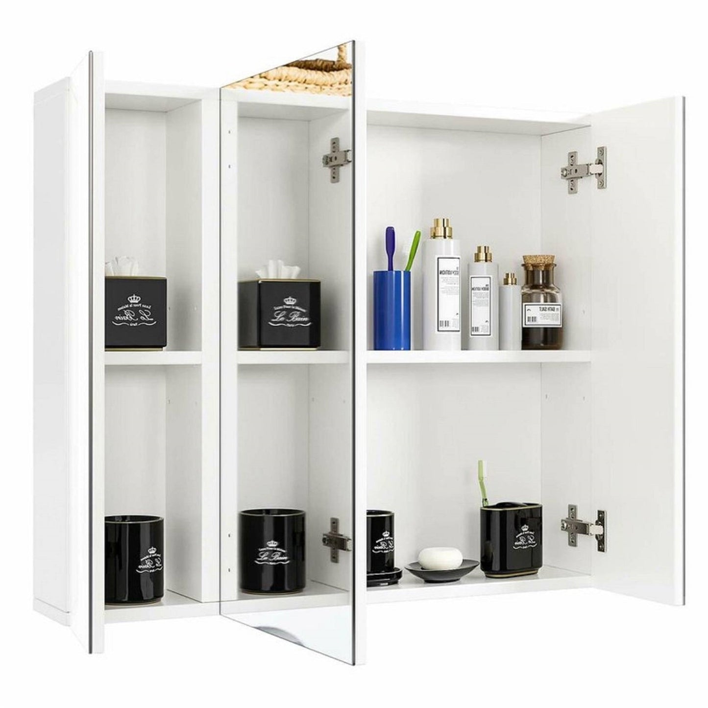 Modern 3-Door Wall Mounted Medicine Cabinet Bathroom Mirror Cupboard-3