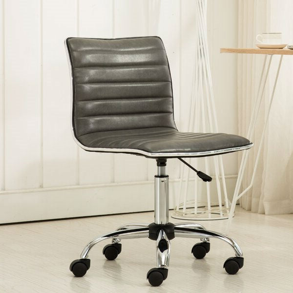 Heavy Duty Gray Channel-Tufted Conference Chair-1