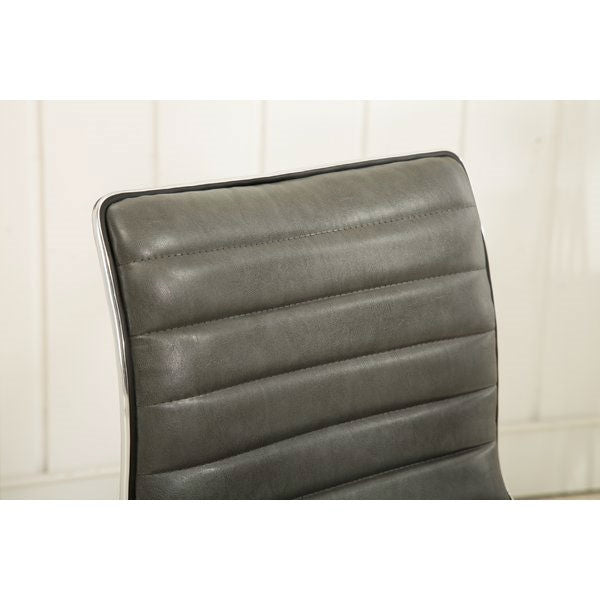 Heavy Duty Gray Channel-Tufted Conference Chair-2