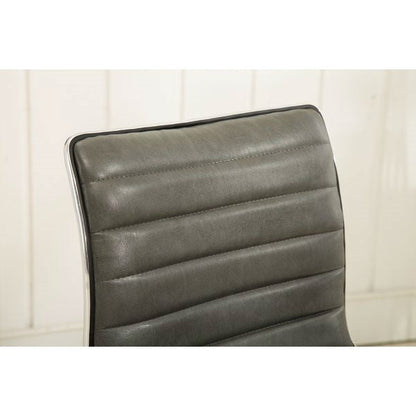 Heavy Duty Gray Channel-Tufted Conference Chair-2