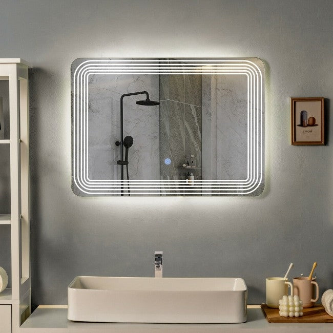 3 Tone LED Touch Sensor Wall Mounted Bathroom Mirror-1