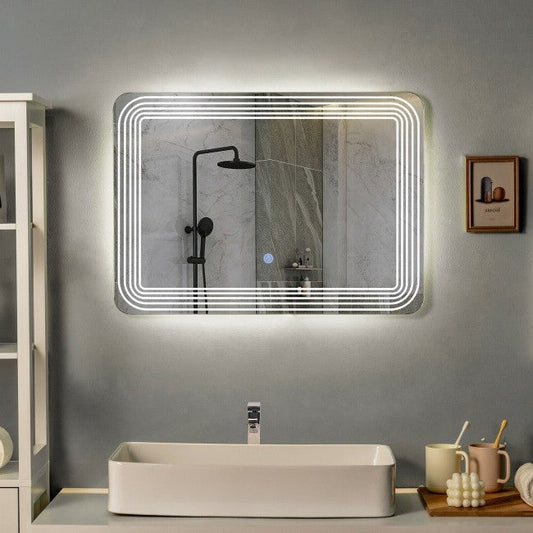 3 Tone LED Touch Sensor Wall Mounted Bathroom Mirror-1