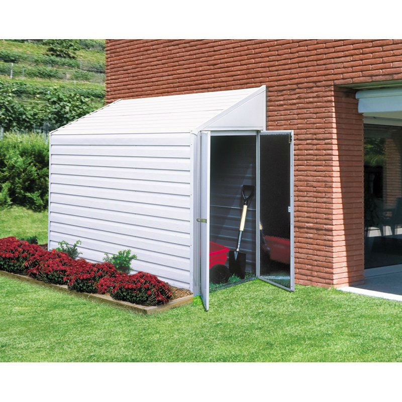 Outdoor Steel 7 x 4-ft Storage Shed with Sloped Roof-0