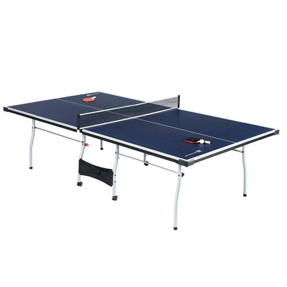 Official Tournament Grade Blue Foldable Indoor Table Tennis Table with Paddles and Balls-0