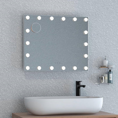 21 x 26 in Bathroom Mirror w/ Dimmable Lights + Removable 3X Magnifying Mirror-1