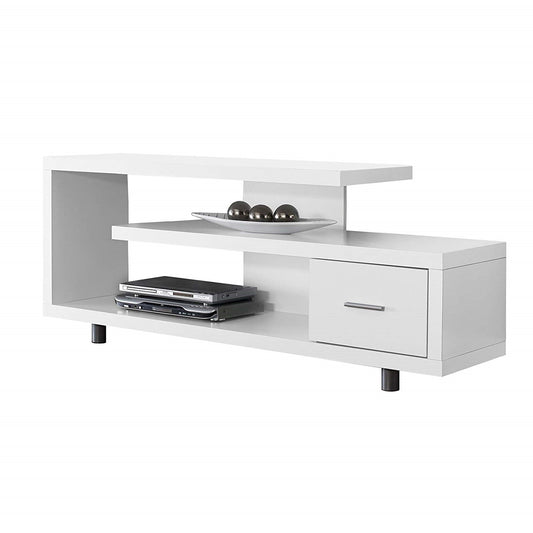 White Modern TV Stand - Fits up to 60-inch Flat Screen TV-0