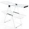 White 2 Level Foldable Clothes Drying Rack Adjustable Height-0