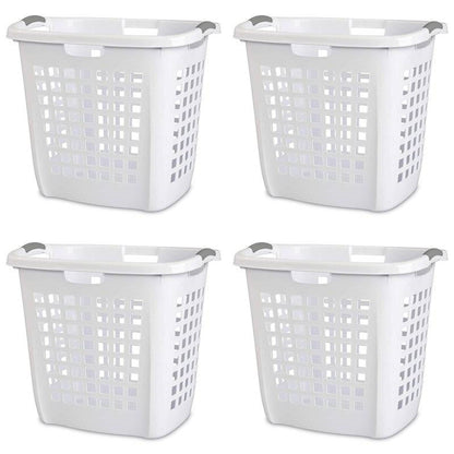 Set of 4 Heavy Duty Plastic Laundry Hamper Dirty Clothes Basket-0