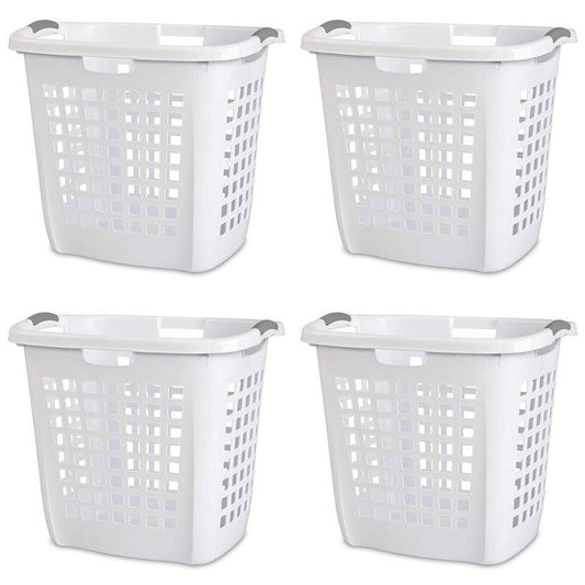 Set of 4 Heavy Duty Plastic Laundry Hamper Dirty Clothes Basket-0