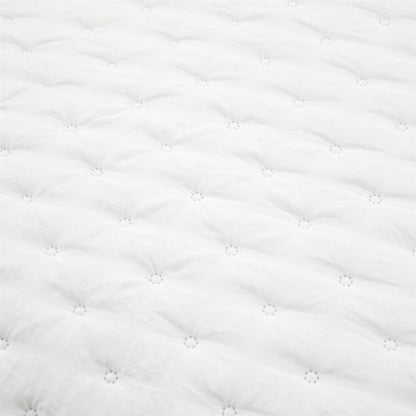 King Size Lightweight White Ruffle Reversible Oversized 3 Piece Quilt Set-3