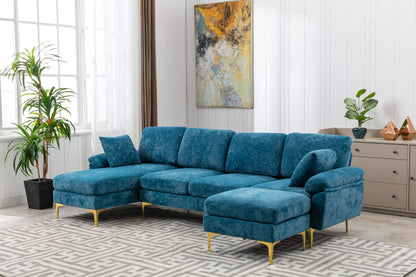 Teal Bliss U-Shape Sofa Sectional